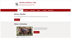 Desktop Screenshot of macdowellmusicclub.com